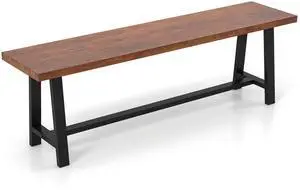 SlickBlue 60 Inch Dining Bench 3 Person Entryway Shoe Bench with Metal Frame-60 inches