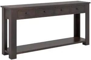 SlickBlue 63 Inches Farmhouse Entryway Table with 4 Storage Drawers and Open Shelf-Espresso
