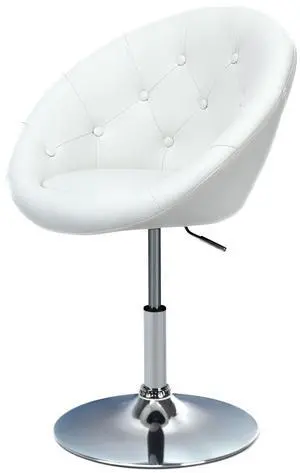 SlickBlue 1 Piece Adjustable Modern Swivel Round Tufted-White