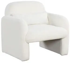SlickBlue Modern Accent Chair with Waist Pillow and Armrests for Living Room Bedroom-Beige