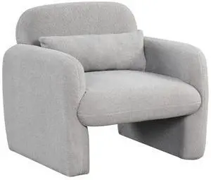 SlickBlue Modern Accent Chair with Waist Pillow and Armrests for Living Room Bedroom-Gray