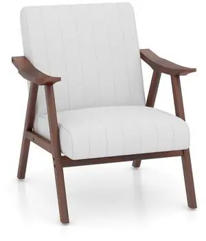 SlickBlue Modern Accent Chair Leisure Armchair with Felt Pads-Beige