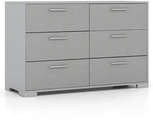 SlickBlue 6 Drawer Storage Cabinet with Metal Legs Handles with Anti-Toppling Devices-Grey