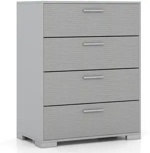 SlickBlue 4 Drawer Storage Cabinet with Metal Legs Handles with Anti-Toppling Devices-Gray