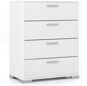 SlickBlue 4 Drawer Storage Cabinet with Metal Legs Handles with Anti-Toppling Devices-White