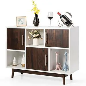 SlickBlue Wood Display Sideboard Storage Cabinet with Storage Compartments