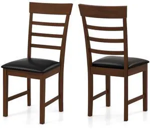 SlickBlue Wooden Dining Chair with Rubber Wood Frame Set of 2-Oak