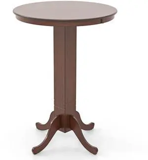 SlickBlue Wood Pub Round Dining Table with Pedestal Base