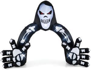 SlickBlue Halloween Inflatable Grim Reaper Archway with Stakes and Water Bags