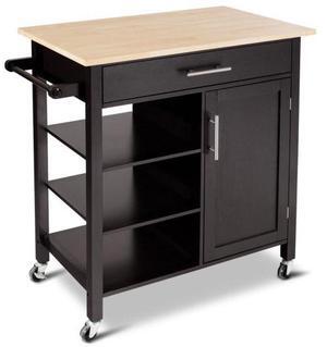 SlickBlue 4-Tier Rolling Wood Kitchen Trolley Island Storage Cabinet