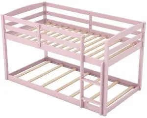 SlickBlue Bunk Bed with High Guardrails and Integrated Ladder