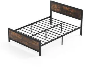 SlickBlue Metal Bed Frame with Headboard and Footboard