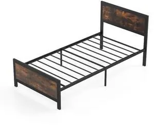 SlickBlue Metal Bed Frame with Headboard and Footboard
