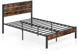 SlickBlue Bed Frame with High Headboard and Mute Bar