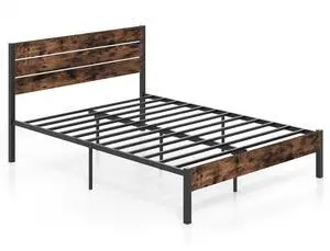 SlickBlue Bed Frame with High Headboard and Mute Bar