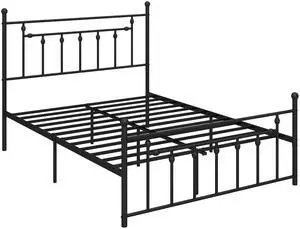 SlickBlue Heavy-duty Metal Bed Frame with Headboard