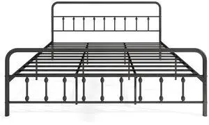 SlickBlue Bed Frame with Headboard and Under Bed Storage Black
