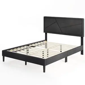 SlickBlue Upholstered Platform Bed Frame with High Headboard