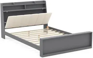 SlickBlue Bed Frame with Storage Modern Platform Bed with Headboard