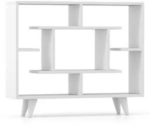 SlickBlue Geometric Bookcase with Anti-Tipping Kit and Storage Shelving Unit