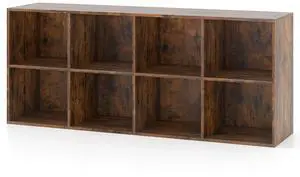 SlickBlue 8-Cube Bookcase Bookshelf with 2 Anti-Tipping Kits Storage Organizer