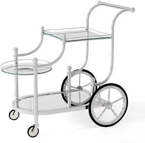 SlickBlue Kitchen Rolling Bar Cart with Tempered Glass Suitable for Restaurant and Hotel