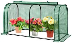 SlickBlue Mini Tunnel Greenhouse with Roll-up Zipper Door