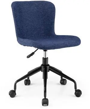 SlickBlue Mid Back Armless Office Chair Adjustable Swivel Linen Task Chair