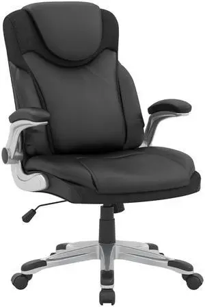 SlickBlue Ergonomic Office PU Leather Executive Chair with Flip-up Armrests and Rocking Function
