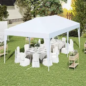 SlickBlue 10 x 20 FT Pop up Canopy Tent with Carry Bag for Party BBQ-White