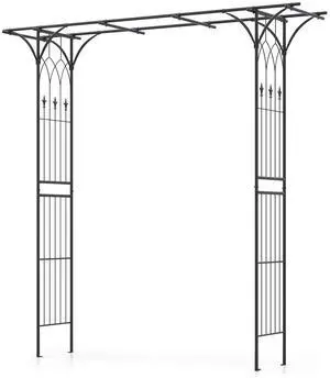 SlickBlue 81 Inch Garden Arbor Metal Archway for Climbing Plants