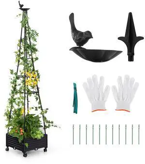 SlickBlue Garden Obelisk Trellis with Self-Drainage System for Climbing Plants