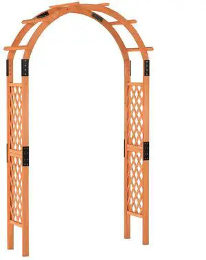 SlickBlue 7.7 Feet Garden Arch Wooden Arbor for Climbing Plants