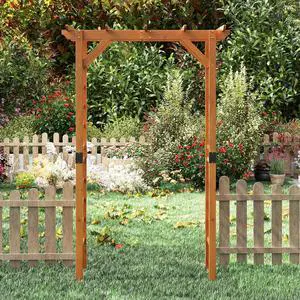 SlickBlue 7/7.5 Feet Garden Arch Wooden Arbor Outdoor Wood Trellis for Climbing Plants-7 FT