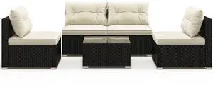 SlickBlue 5 Pieces Outdoor Patio Furniture Set with Cushions and Coffee Table