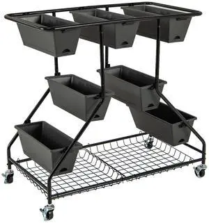SlickBlue Vertical Raised Garden Bed with 7 Planter Boxes and Storage Baskets
