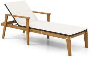 SlickBlue Outdoor Chaise Lounge Chair Rattan Patio Recliners with Armrests