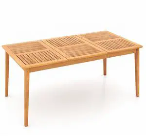 SlickBlue 6-Person Outdoor Acacia Wood Rectangular Bistro Dining Table