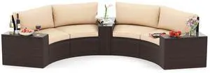 SlickBlue 5-Piece Patio Furniture Set  Outdoor Conversation Set with Cushioned Chairs and Table for Deck, Backyard, or Porch