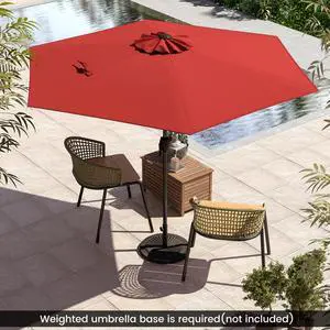 SlickBlue 7.5 feet Outdoor Patio Heavy Duty Market Umbrella with Push Button Tilt-Burgundy