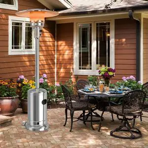 SlickBlue Garden Propane Standing LP Gas Steel Accessories Heater-Silver