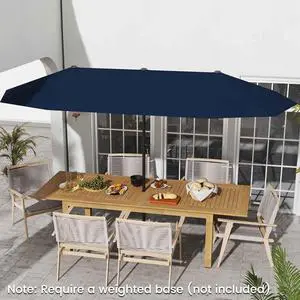 SlickBlue 13 FT Large Patio Umbrella Outdoor Double-Sided Table Market Umbrella with Crank Handle-Navy
