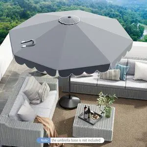 SlickBlue 10 Feet Patio Umbrella Outdoor Market Umbrella with Crank Tilt Adjustment-Grey