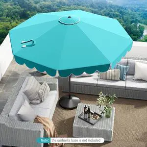 SlickBlue 10 Feet Patio Umbrella Outdoor Market Umbrella with Crank Tilt Adjustment-Turquoise