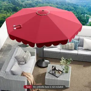 SlickBlue 10 Feet Patio Umbrella Outdoor Market Umbrella with Crank Tilt Adjustment-Wine