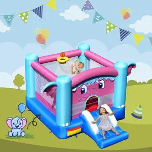 SlickBlue 3-in-1 Elephant Theme Inflatable Castle without Blower