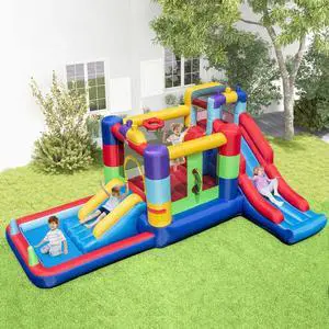 SlickBlue Inflatable Bounce House with 680W Blower and Ball Pit