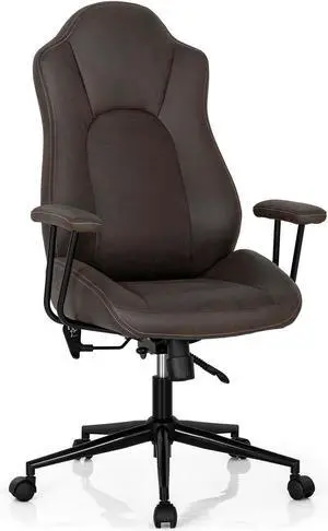High Adjustable Back Executive Office Chair with Armrest-Brown