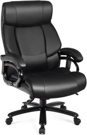 Big & Tall 400lb PU Leather Massage Office Chair-Black