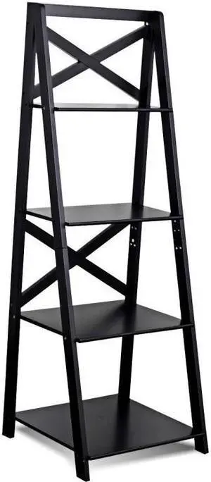 SlickBlue 4-tier Leaning Free Standing Ladder Shelf Bookcase